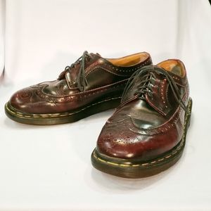Vintage 80s Dr. Martens burgundy wingtip longwing MADE IN ENLAND size 9